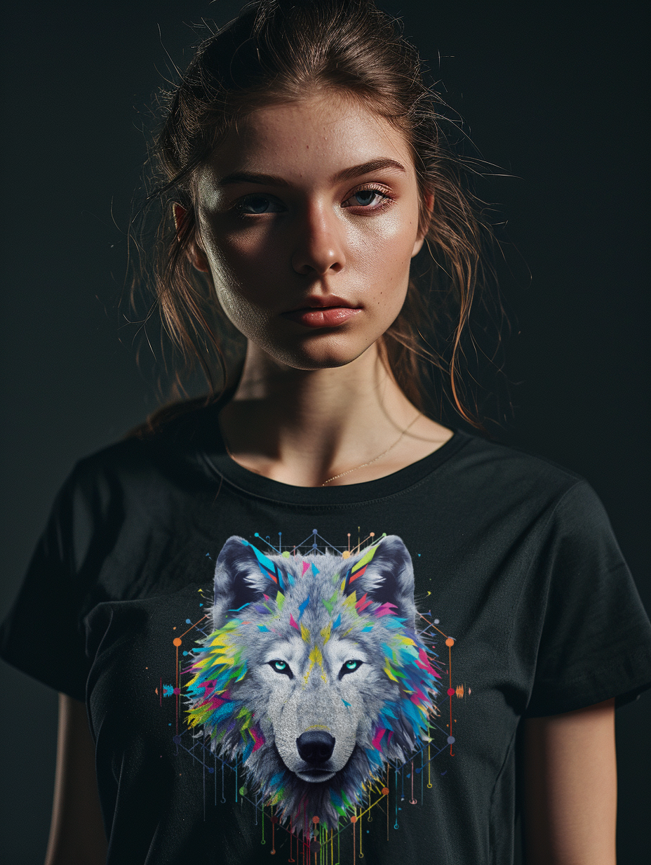 Geometric wolf 2025 t shirt