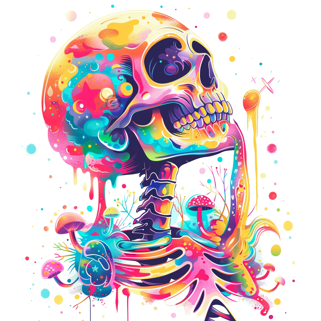 Psychedelic Skeleton Dreamscape